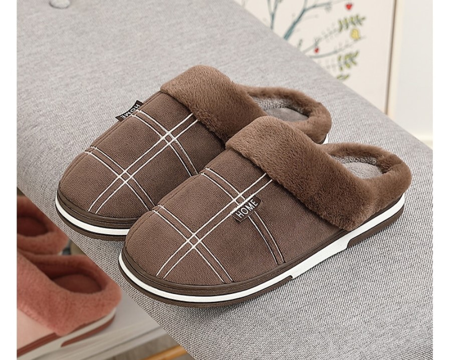 Men's Plaid Plush Slippers Men's Plaid Plush Slippers